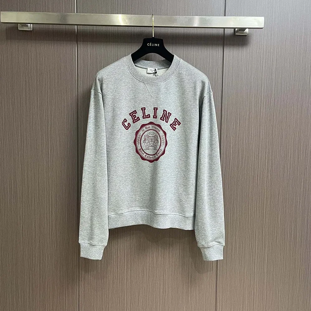 Celine Blason Loose Sweatshirt in Cotton Fleece for Women