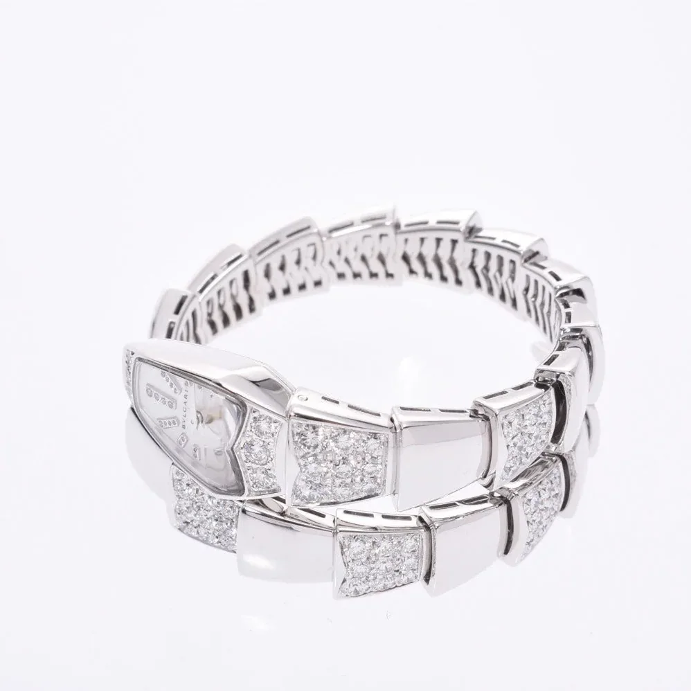 Bvlgari Serpenti Jewelry Watch Silver Toned White Dial
