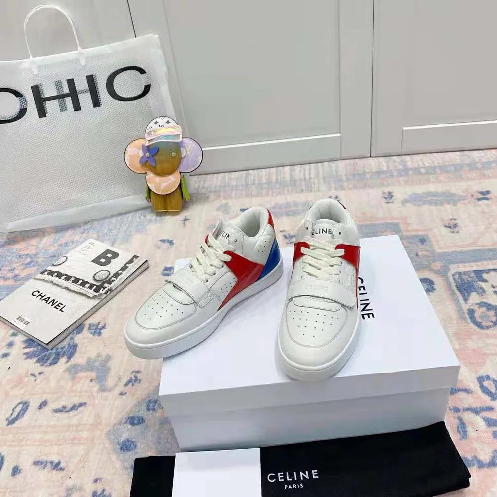 Celine CT-02 Mid Sneaker with Scratch in Calfskin for Men in Red
