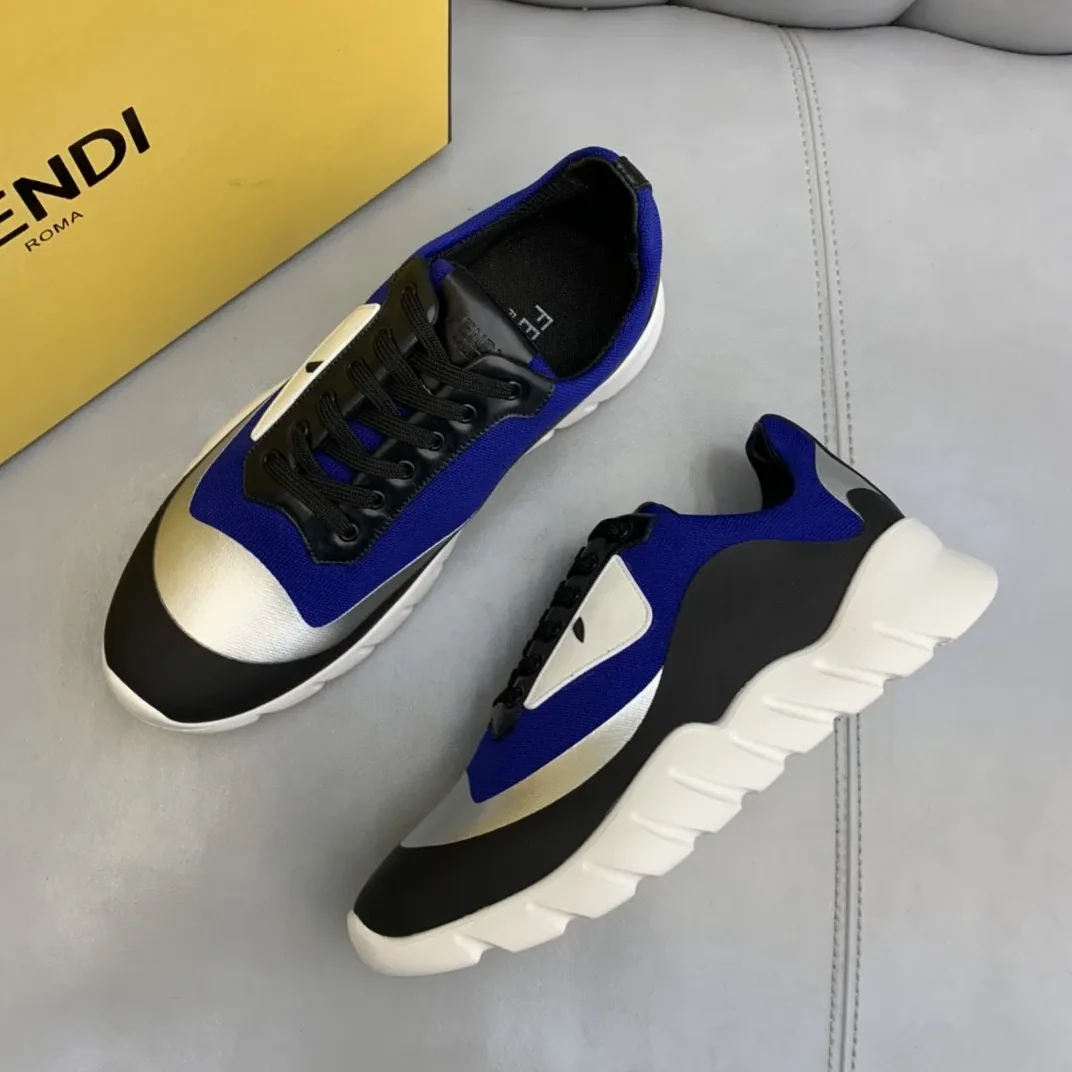 Fendi Force Low Tops Sneakers Blue in Grey Fendi Force Low Tops Sneakers Blue in Grey