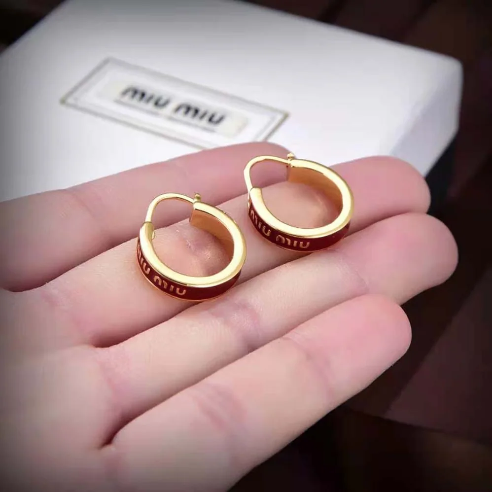 Miu Miu Enameled Metal Earrings for Women Miu Miu Enameled Metal Earrings for Women
