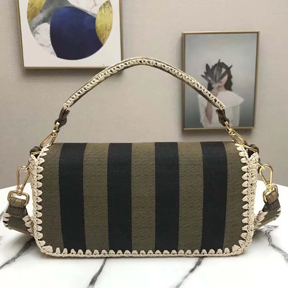 Fendi Baguette Brown Fabric Bag for Women Fendi Baguette Brown Fabric Bag for Women