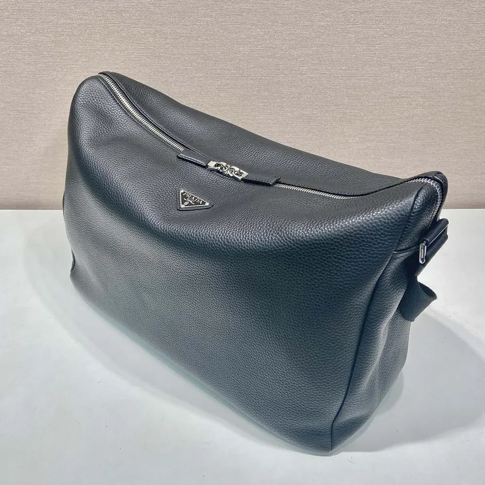 Prada Leather Shoulder Bag for Men in Black Prada Leather Shoulder Bag for Men in Black