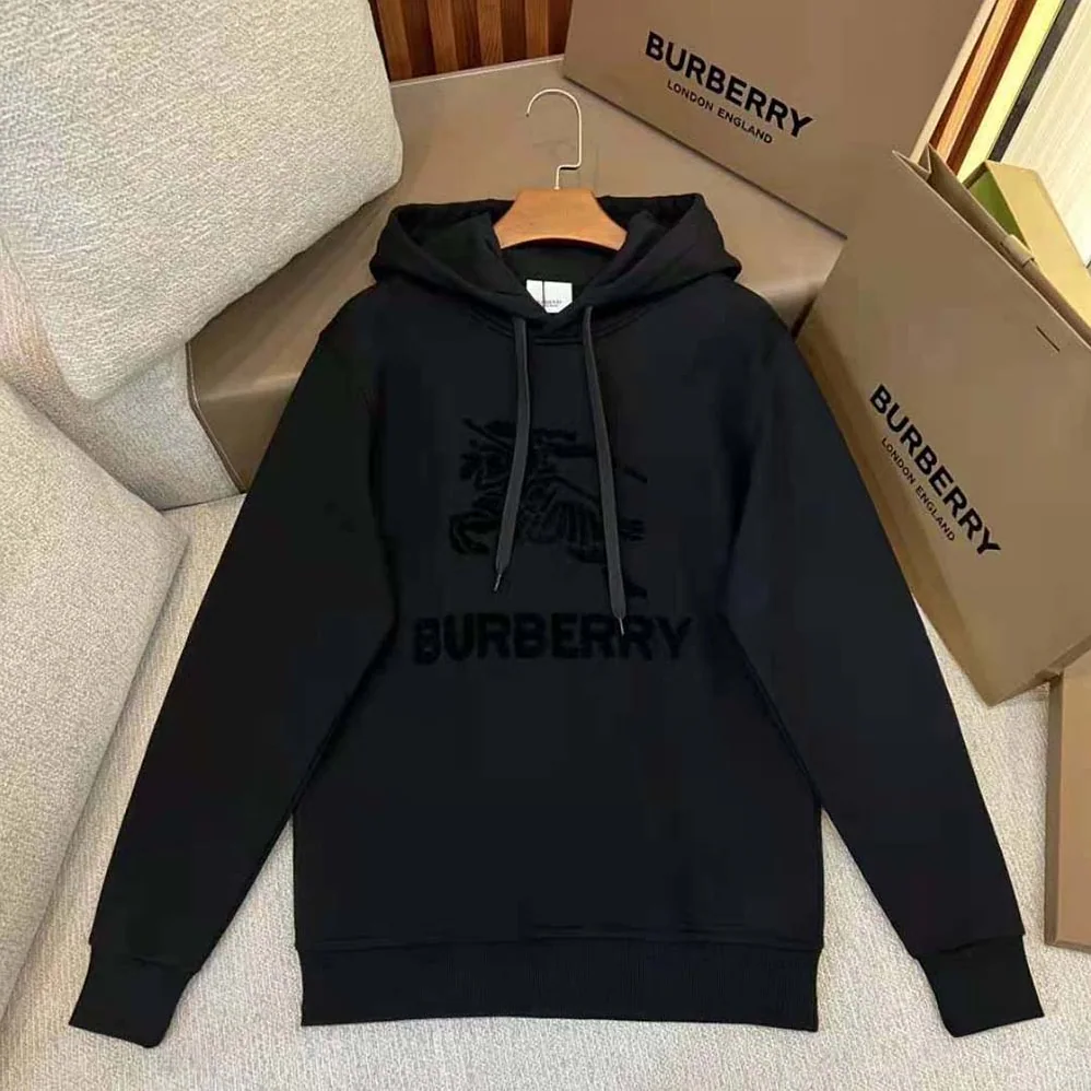 Burberry EKD Cotton Hoodie for Men in Black