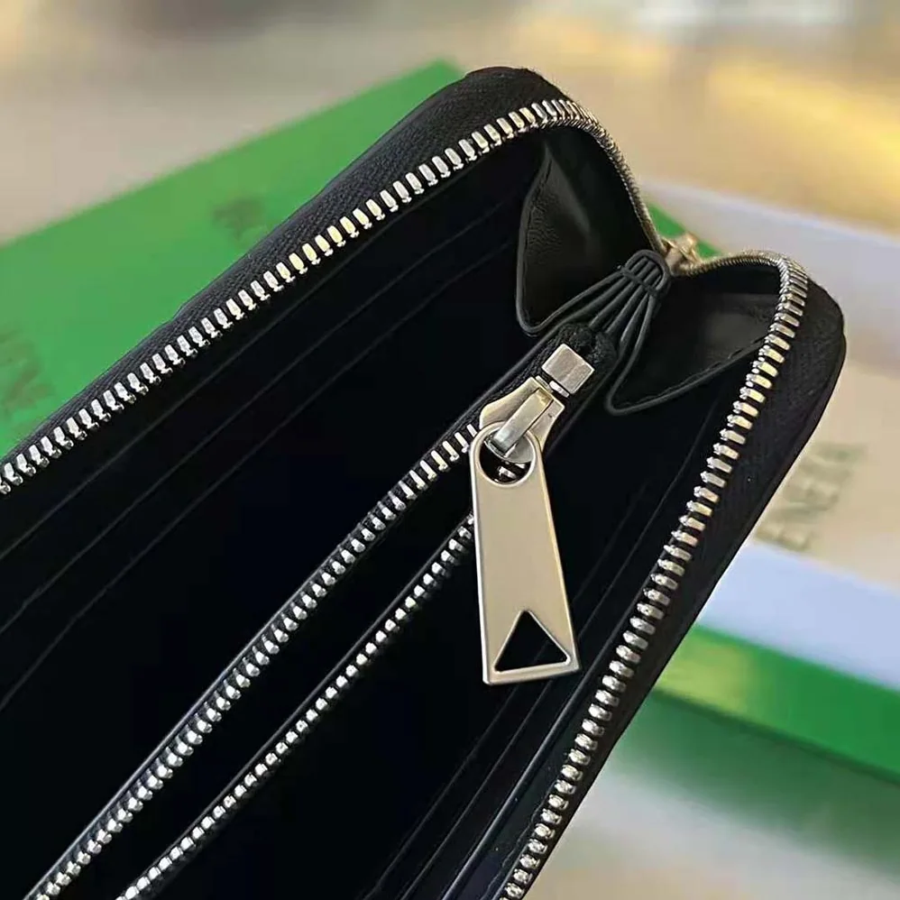 Bottega Veneta Intrecciato Zip Around Wallet for Unisex in Black Bottega Veneta Intrecciato Zip Around Wallet for Unisex in Black