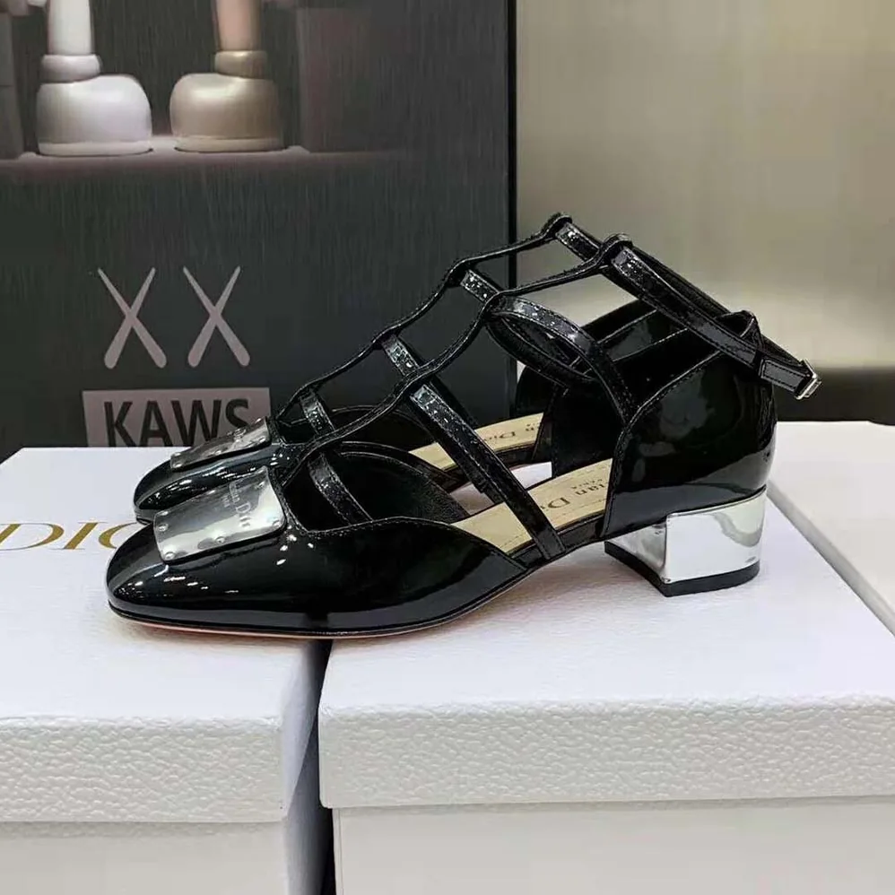 Dior La Parisienne Dior Ballerina Flat Black Patent Calfskin for Women