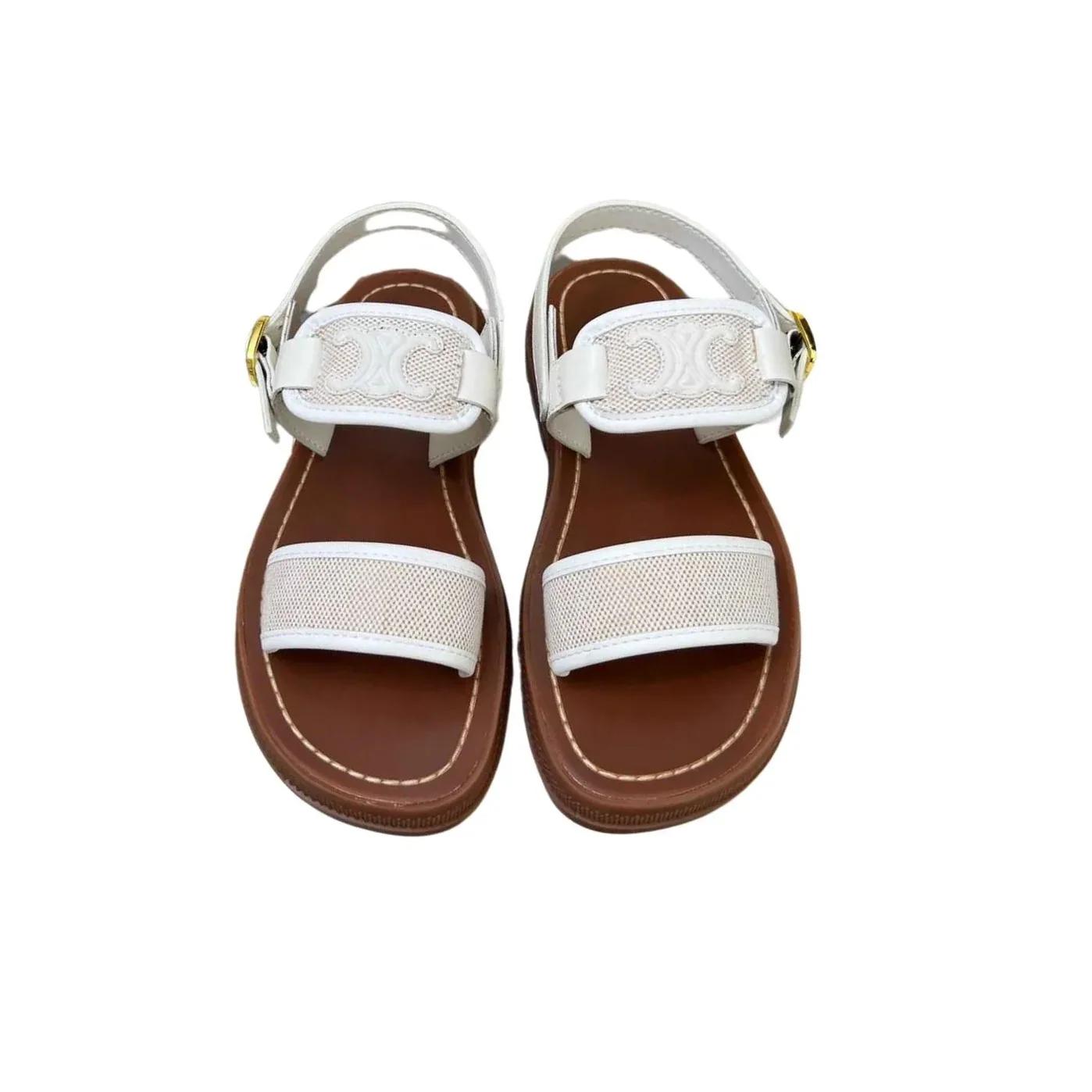 Celine Clea Triomphe Sandal White Celine Clea Triomphe Sandal White