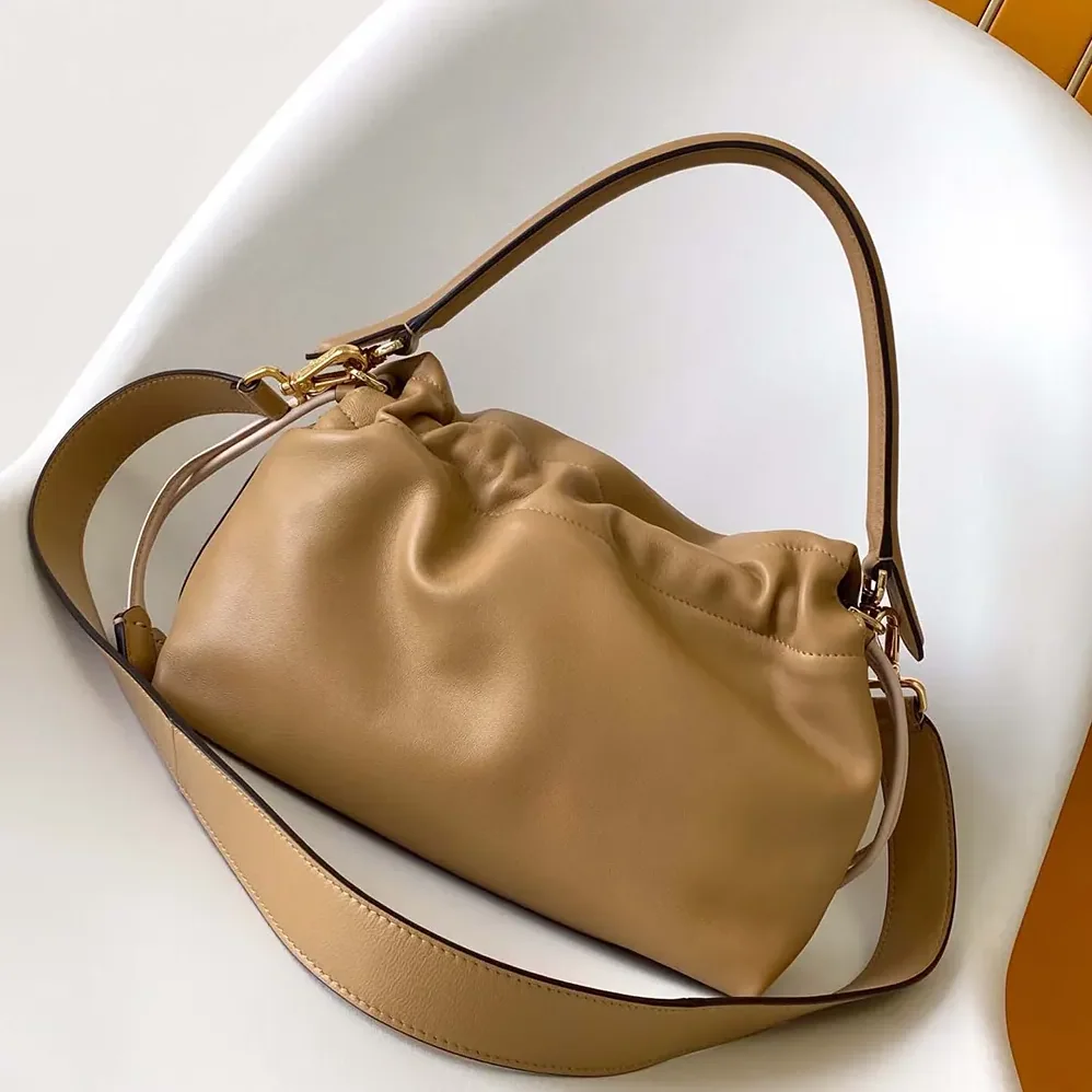 Fendi Mamma Baguette Medium Pale Brown Nappa Leather Bag for Women Fendi Mamma Baguette Medium Pale Brown Nappa Leather Bag for Women