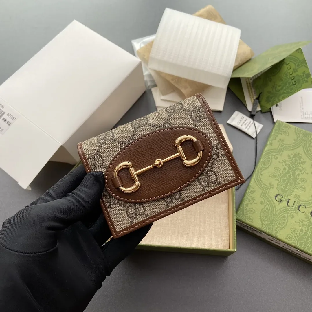 Gucci Horsebit 1955 Card Case Wallet Brown / Gucci Horsebit 1955 Card Case Wallet Brown /