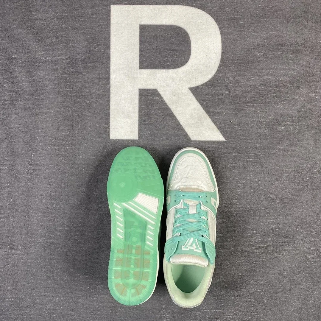 Louis Vuitton Trainer Sneaker Rubber Monogram Mint Virgil Abloh Louis Vuitton Trainer Sneaker Rubber Monogram Mint Virgil Abloh