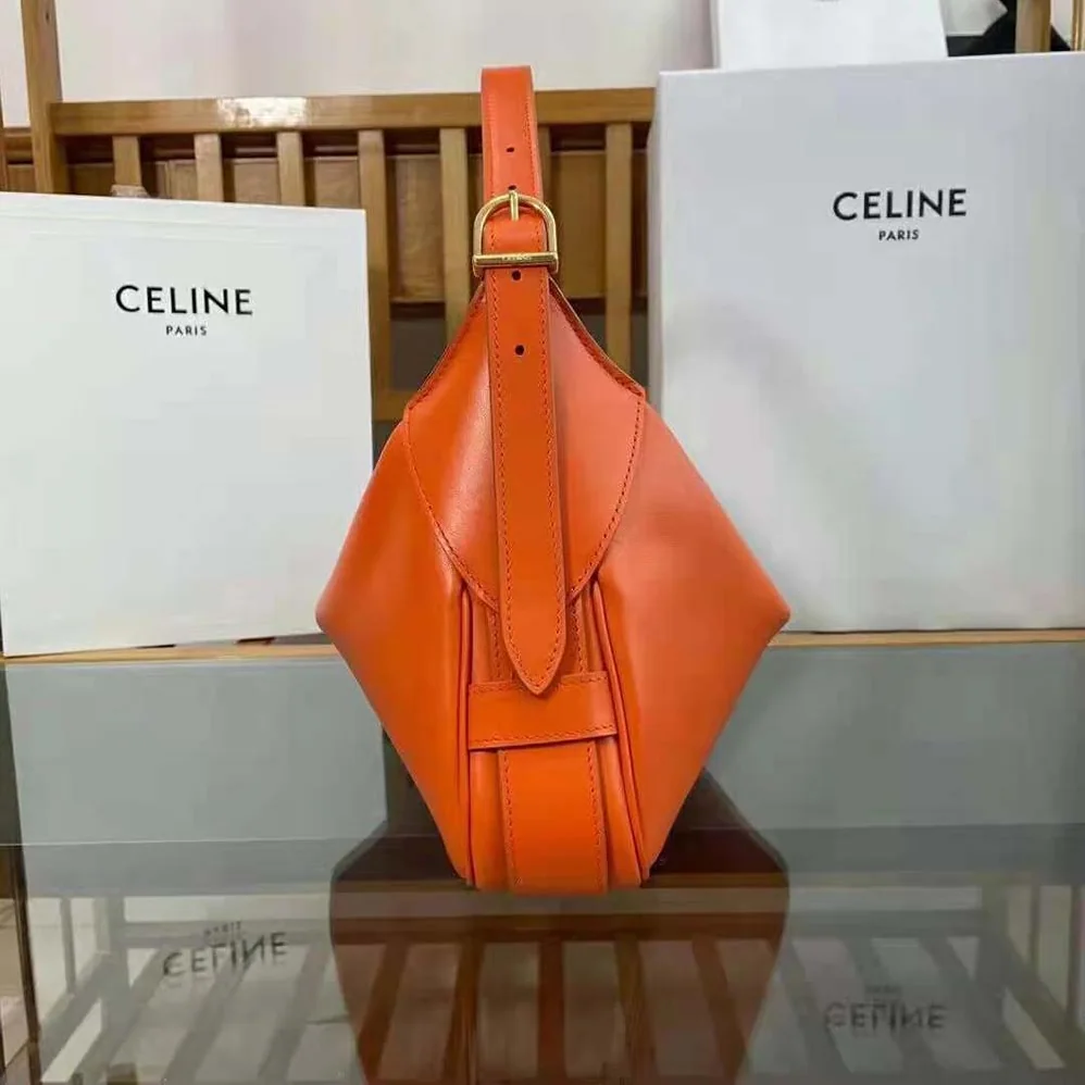 Celine Medium Romy in Supple Calfskin for Women in Orange Celine Medium Romy in Supple Calfskin for Women in Orange