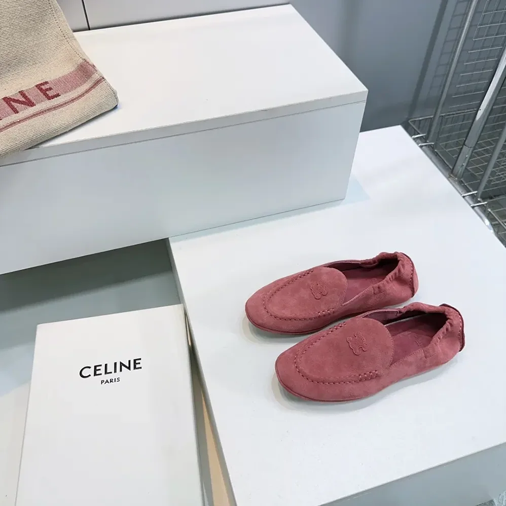 Celine Adam Loafer In Suede Calfskin for Unisex in Pink