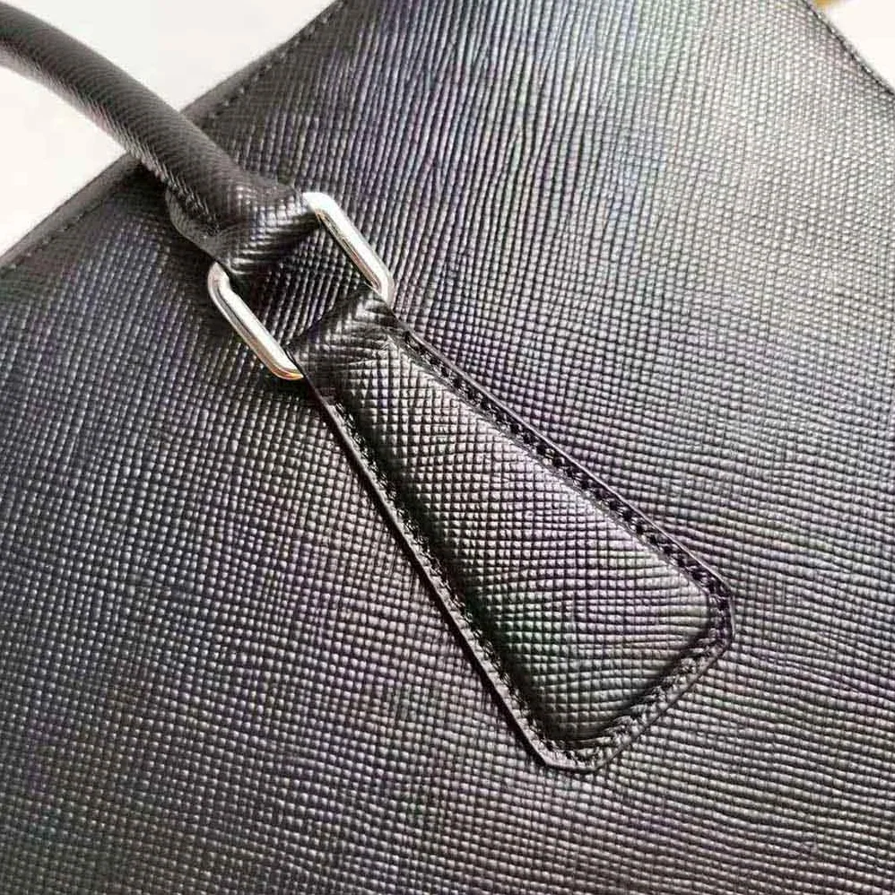 Prada Saffiano Leather Briefcase for Men in Black Prada Saffiano Leather Briefcase for Men in Black