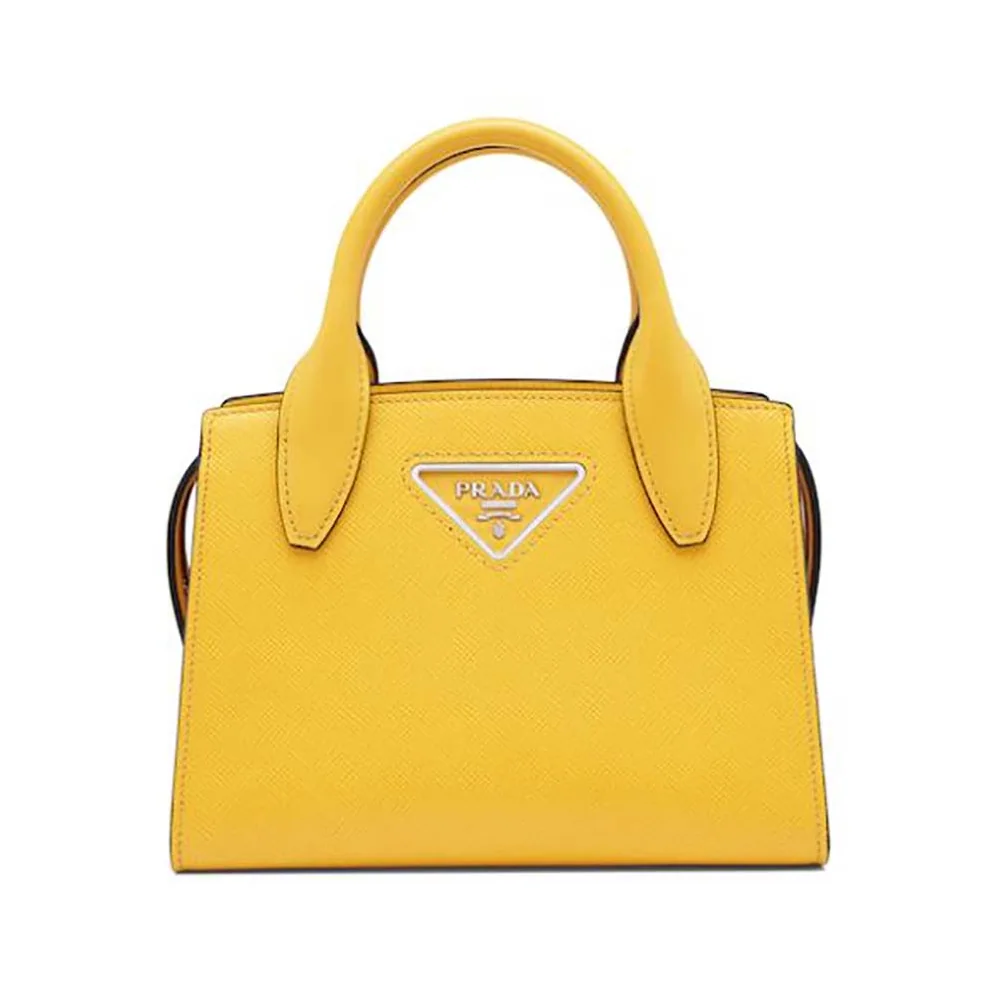 Prada Saffiano leather Prada Kristen Handbag for Women in Yellow Prada Saffiano leather Prada Kristen Handbag for Women in Yellow