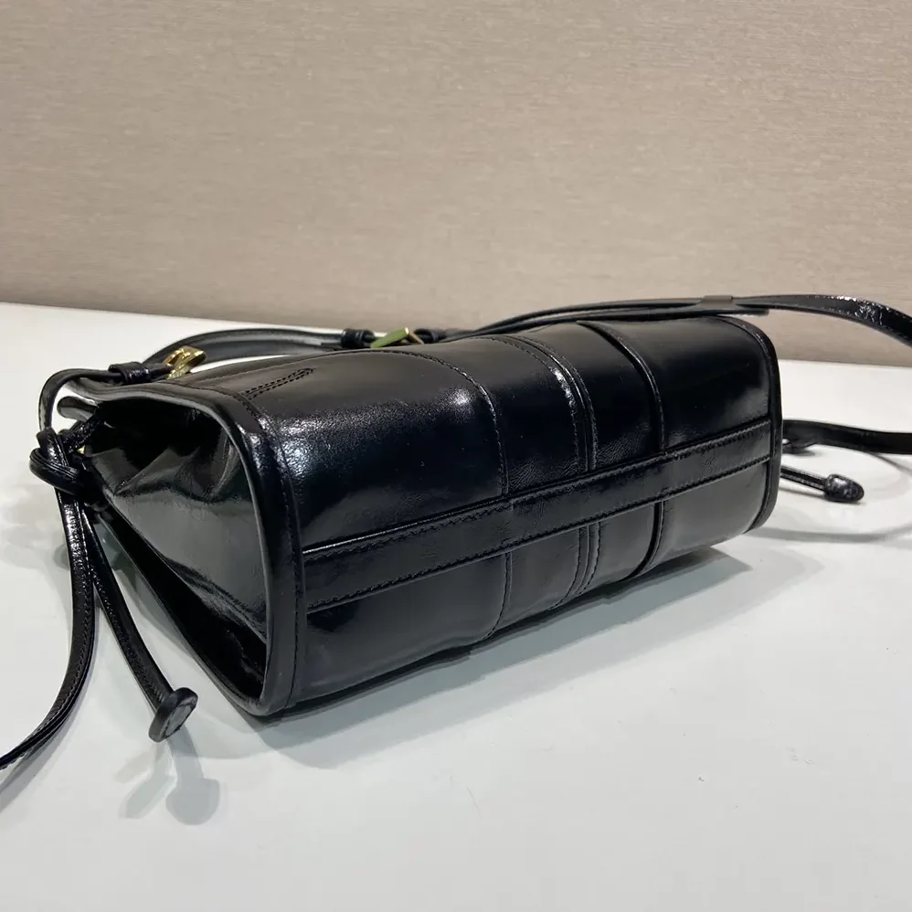 Prada Bonnie Leather Mini Shoulder Bag for Women in Black