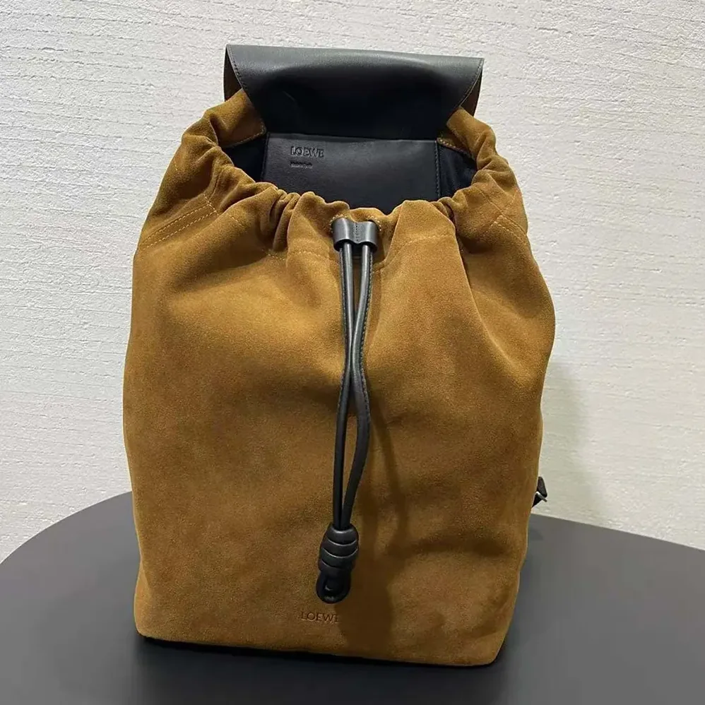 Loewe Flamenco Backpack in Pressed Suede for Unisex Loewe Flamenco Backpack in Pressed Suede for Unisex