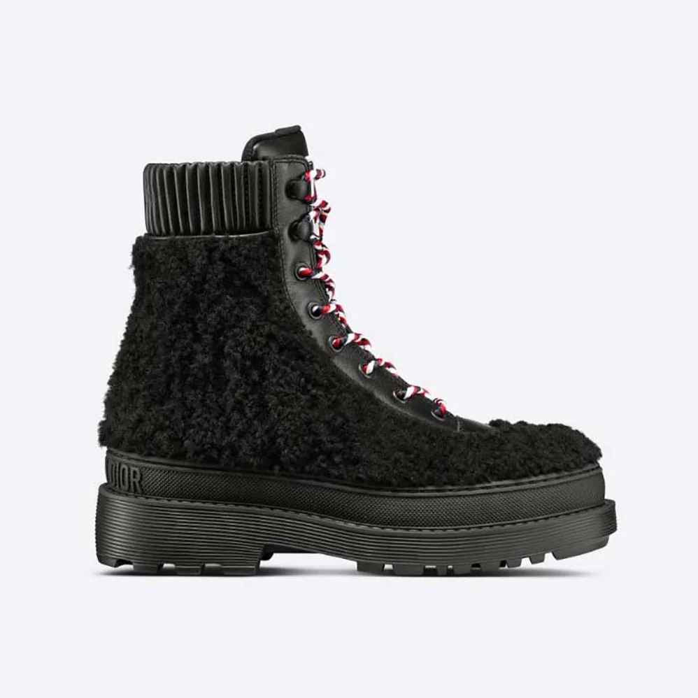Dior Hike Ankle Boot Black Calfskin and Shearling for Women