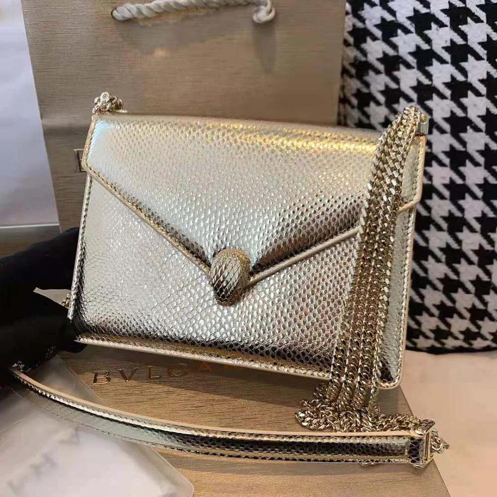 Bvlgari Serpenti Forever Shoulder Bag in Karung Leather for Women in Beige Bvlgari Serpenti Forever Shoulder Bag in Karung Leather for Women in Beige