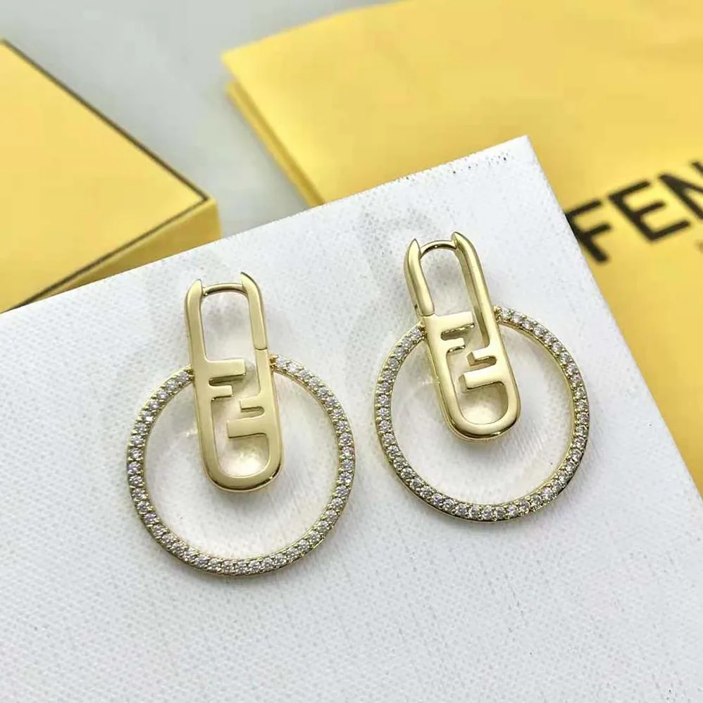 Fendi O Lock Earrings Gold for Women in Colored