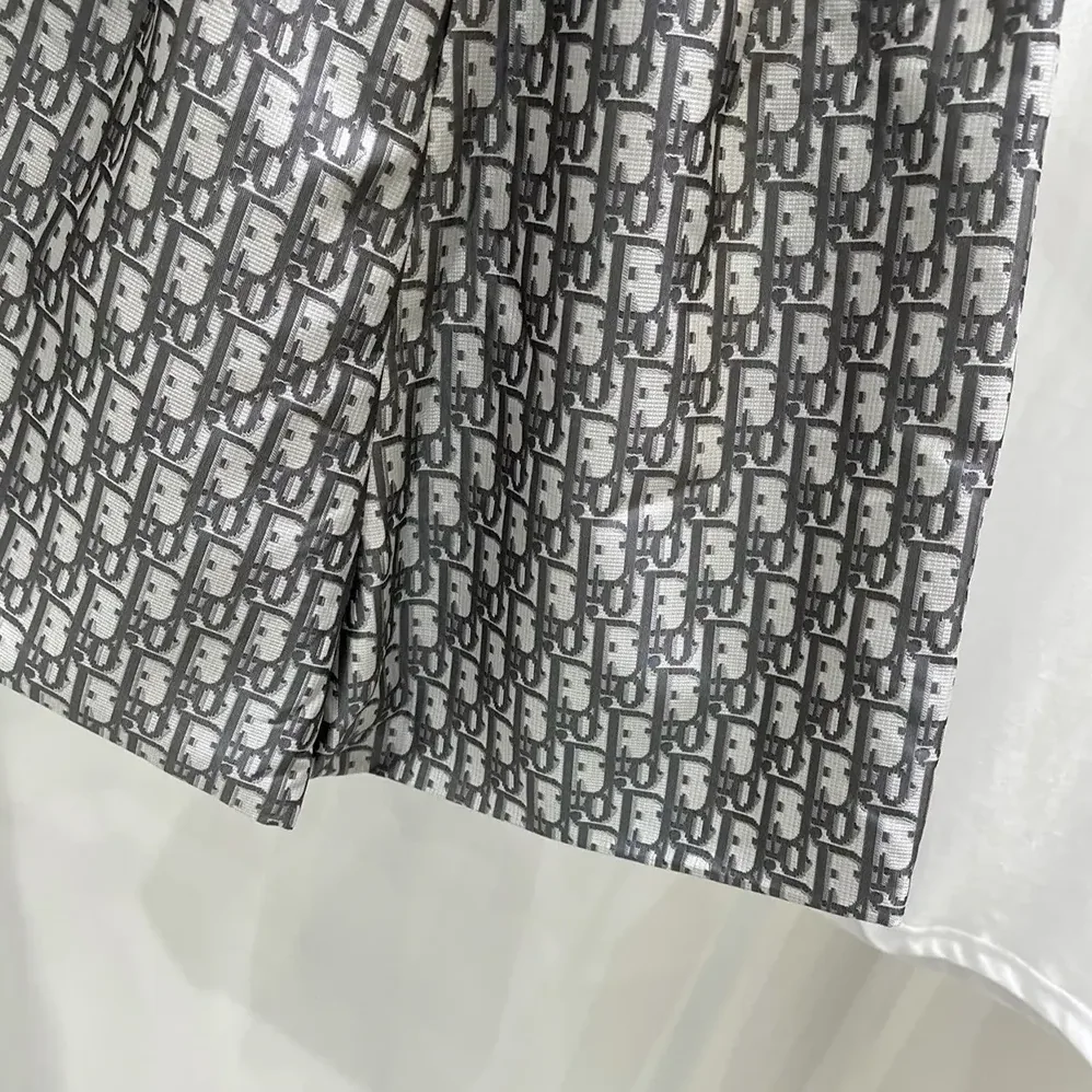Dior Skort Gray Technical Taffeta Jacquard for Women Dior Skort Gray Technical Taffeta Jacquard for Women