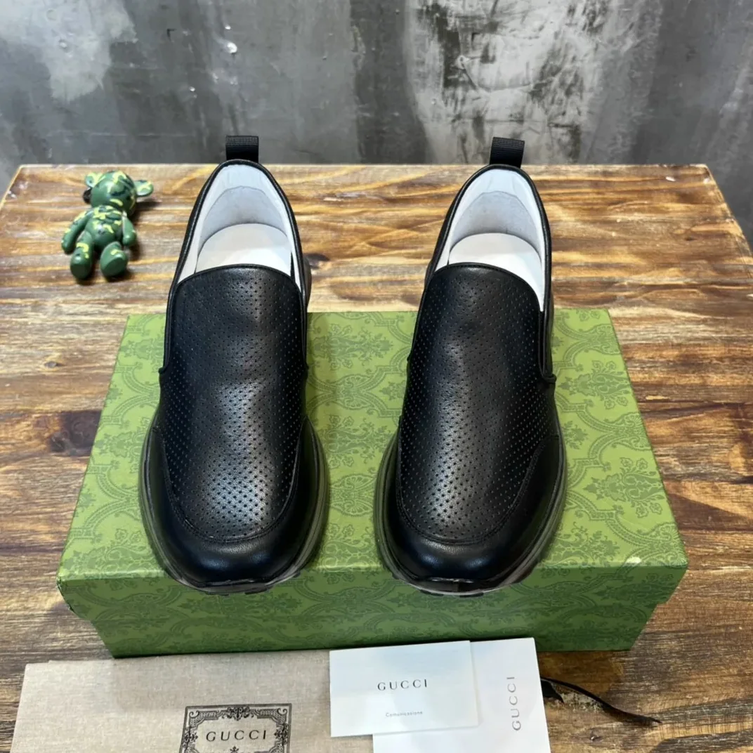 Gucci Perforated Slip On Sneaker Black for Men Gucci Perforated Slip On Sneaker Black for Men