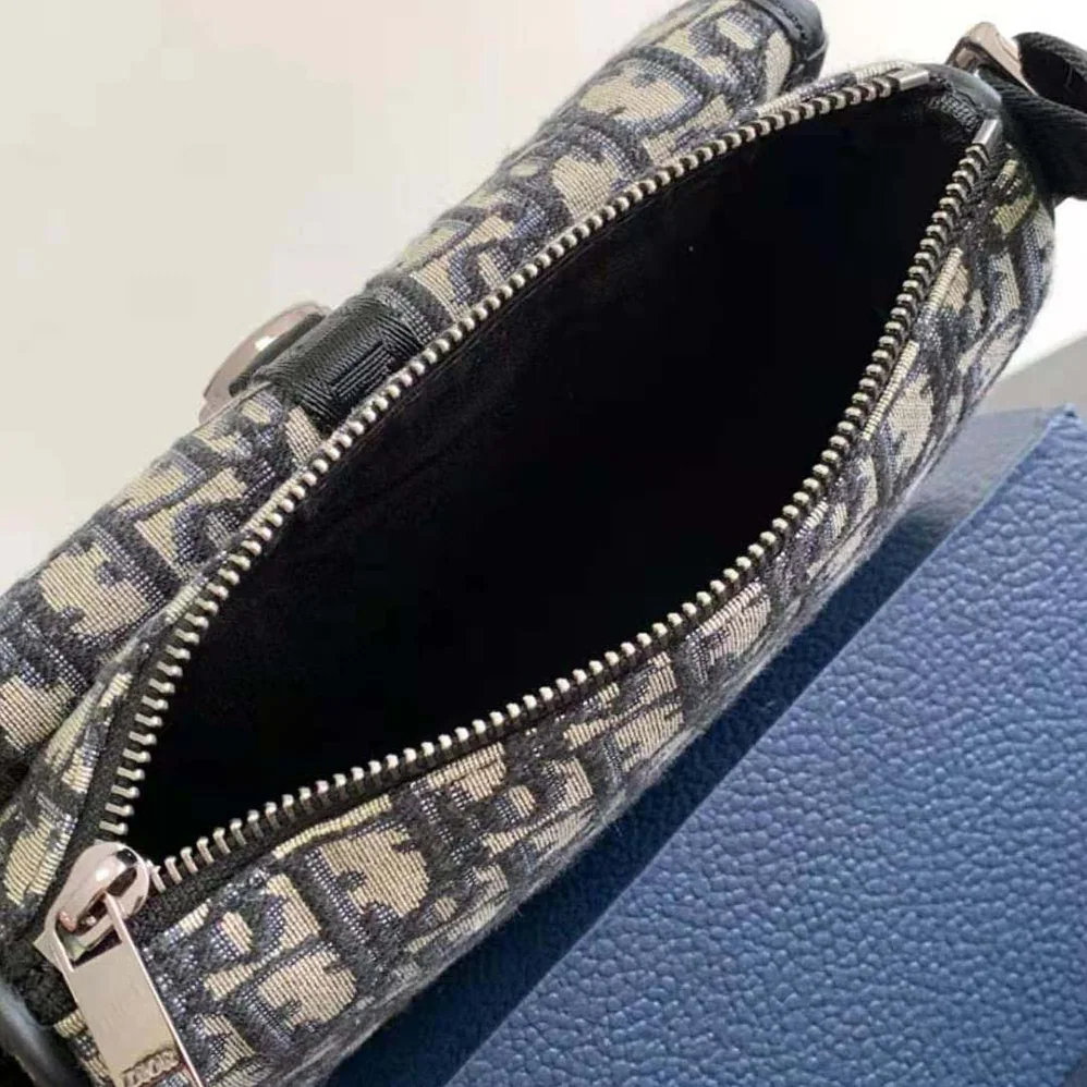 Dior 8 Mini Bag with Strap Beige and Black Dior Oblique Jacquard for Men