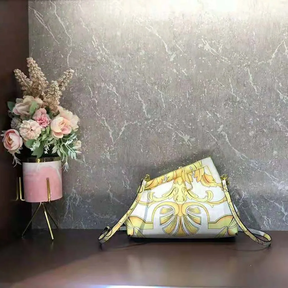 Fendi First Small Fendace White Printed Silk Bag for Women Fendi First Small Fendace White Printed Silk Bag for Women
