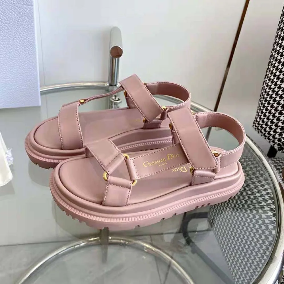 Dior D-Wave Sandal Powder Pink Lambskin for Women Dior D-Wave Sandal Powder Pink Lambskin for Women