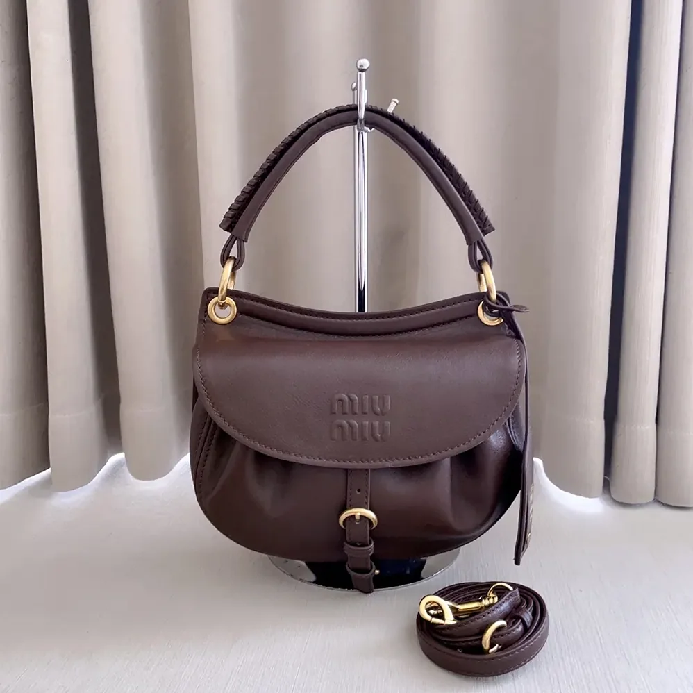 Miu Miu Rendez-Vous Nappa Leather Bag Briarwood for Women