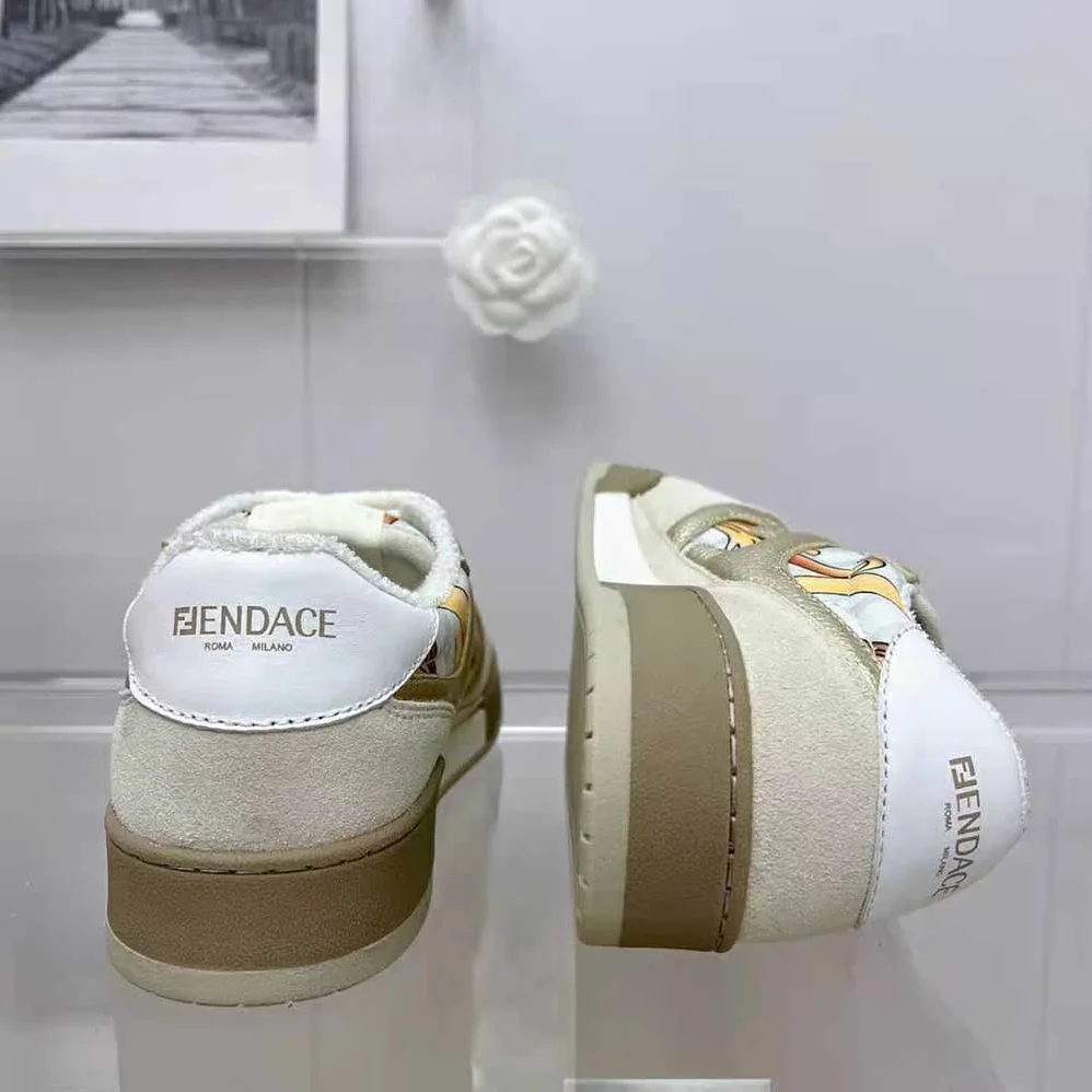 Fendi Match Fendace Beige Suede Low for Unisex in Tops Fendi Match Fendace Beige Suede Low for Unisex in Tops