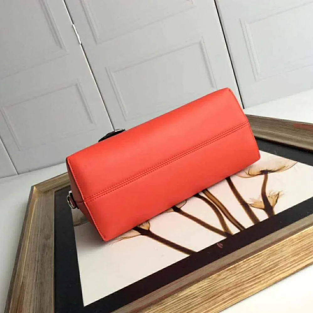 Fendi By the Way Regular Leather Boston Bag for Women in Red Fendi By the Way Regular Leather Boston Bag for Women in Red