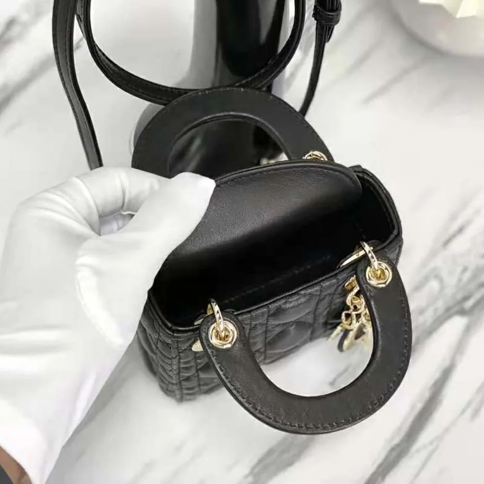 Dior Micro Lady Dior Bag Black Cannage Lambskin for Women Dior Micro Lady Dior Bag Black Cannage Lambskin for Women