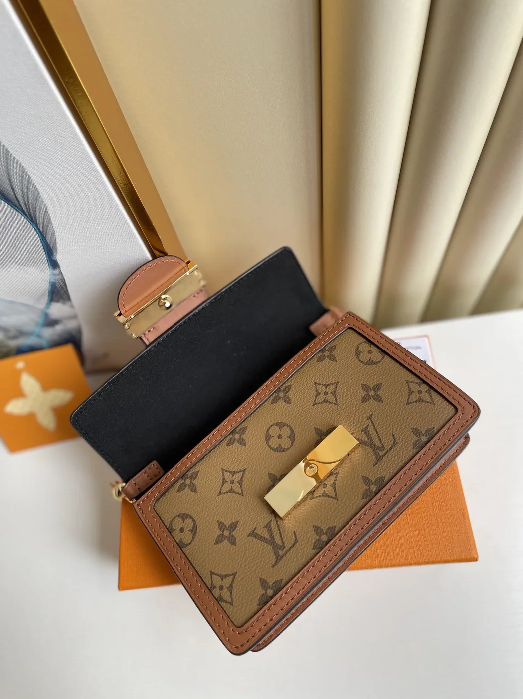 Louis Vuitton Dauphine Chain Wallet Combines Monogram And Monogram Reverse Canvas By Nicolas Ghesquière