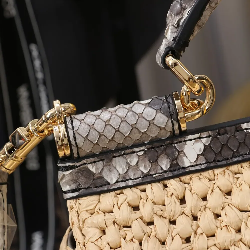 Dolce Gabbana D&G Mini Sicily Handbag in Crochet Raffia for Women
