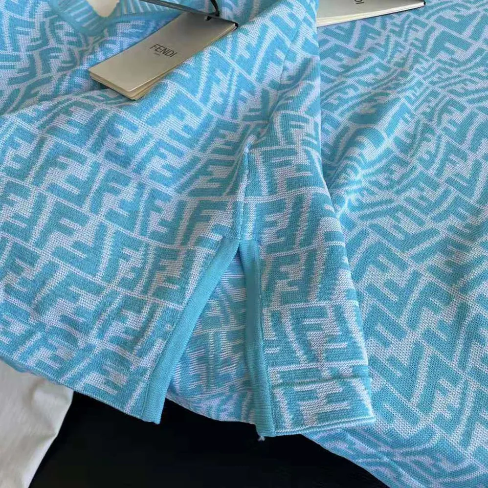 Fendi Light Blue Viscose Top for Women Fendi Light Blue Viscose Top for Women