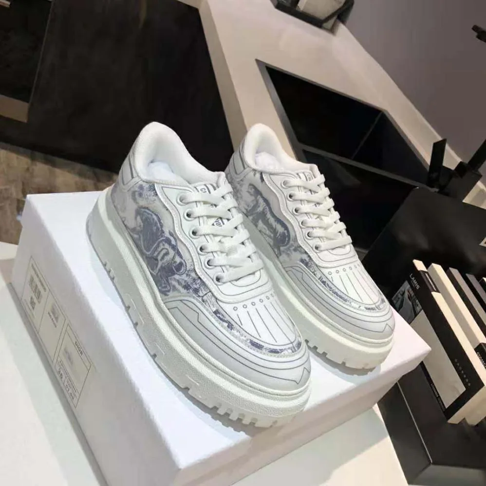 Dior Addict Sneaker French Blue Toile de Jouy Technical Fabric for Women