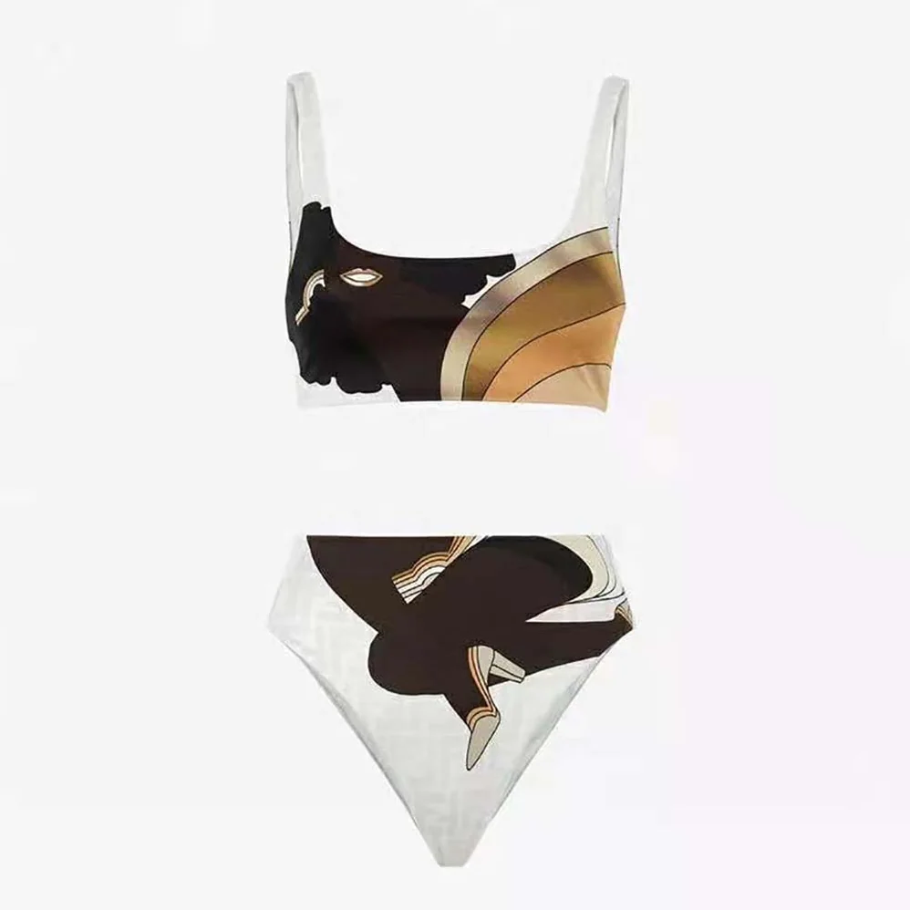 Fendi Swimsuit Multicolor Lycra Bikini for Women in White