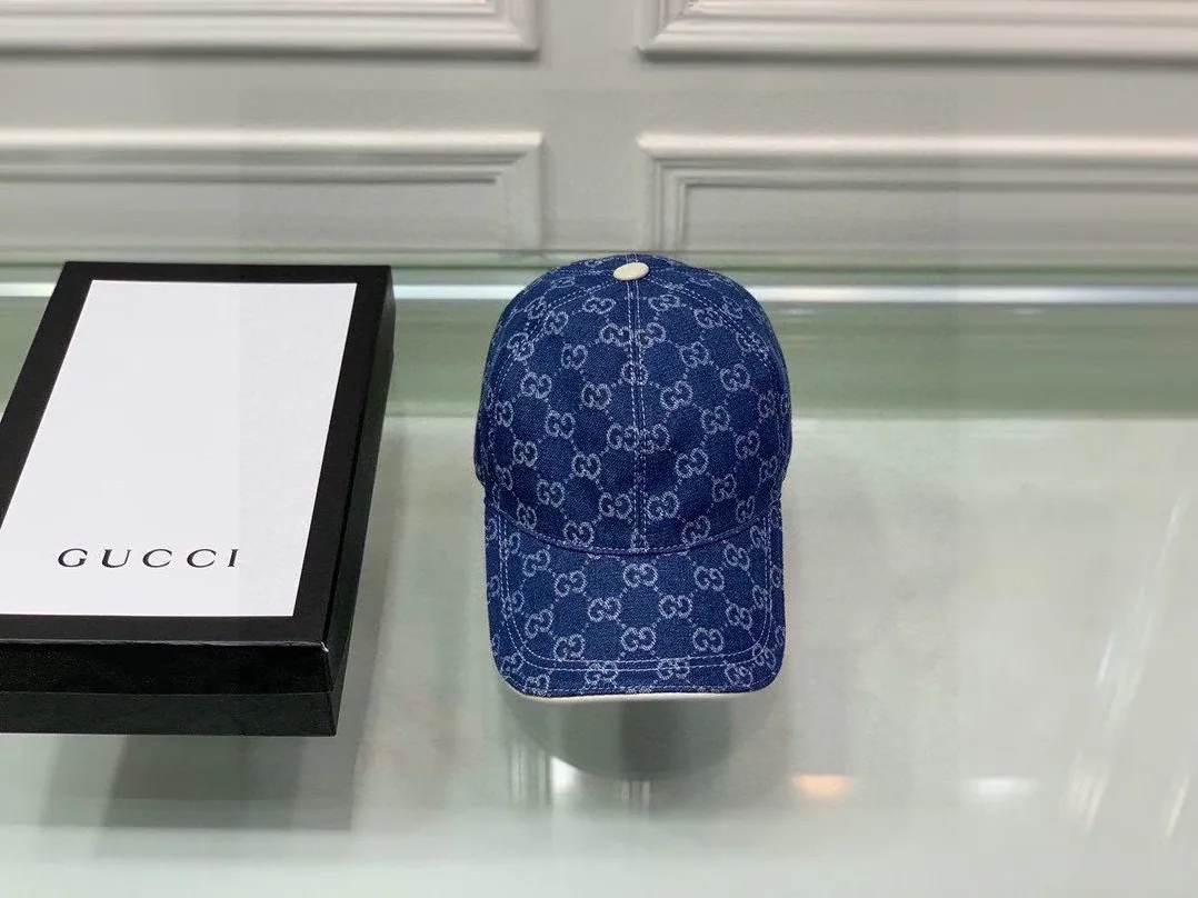 Gucci Denim Baseball Hat Blue GG