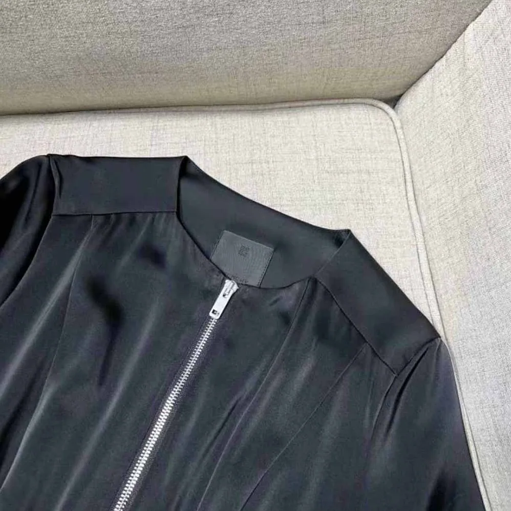 Givenchy Asymmetric Dress in Silk with Metallic Details for Women in Black