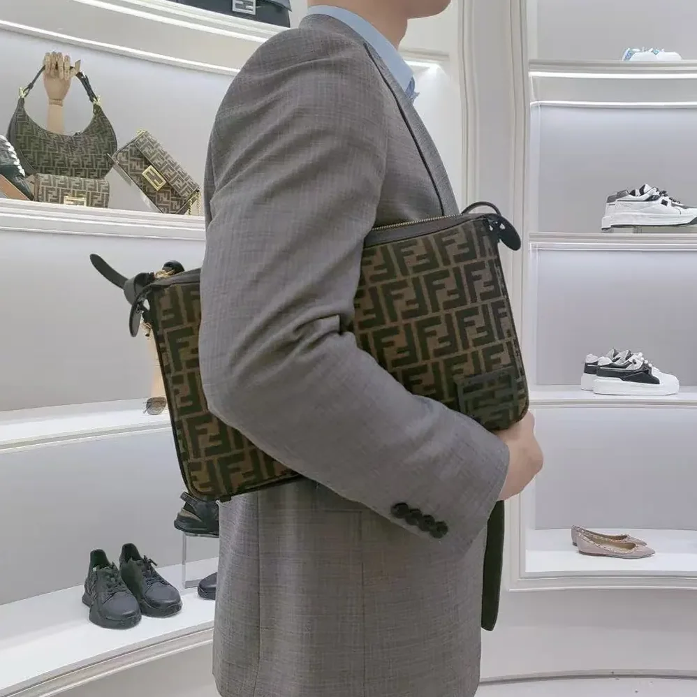 Fendi Simply FF Shoulder Bag with Fendi Baguette Motif for Men Fendi Simply FF Shoulder Bag with Fendi Baguette Motif for Men