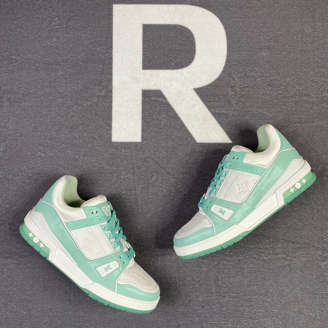 Louis Vuitton Trainer Sneaker Rubber Monogram Mint Virgil Abloh Louis Vuitton Trainer Sneaker Rubber Monogram Mint Virgil Abloh
