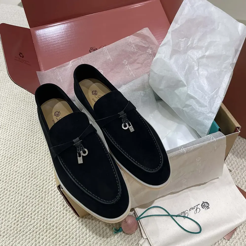 Loro Piana Summer Charms Walk Loafers for Unisex in Black