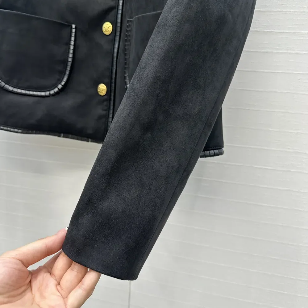 Celine Straight Blouson Jacket In Suede for Women Celine Straight Blouson Jacket In Suede for Women