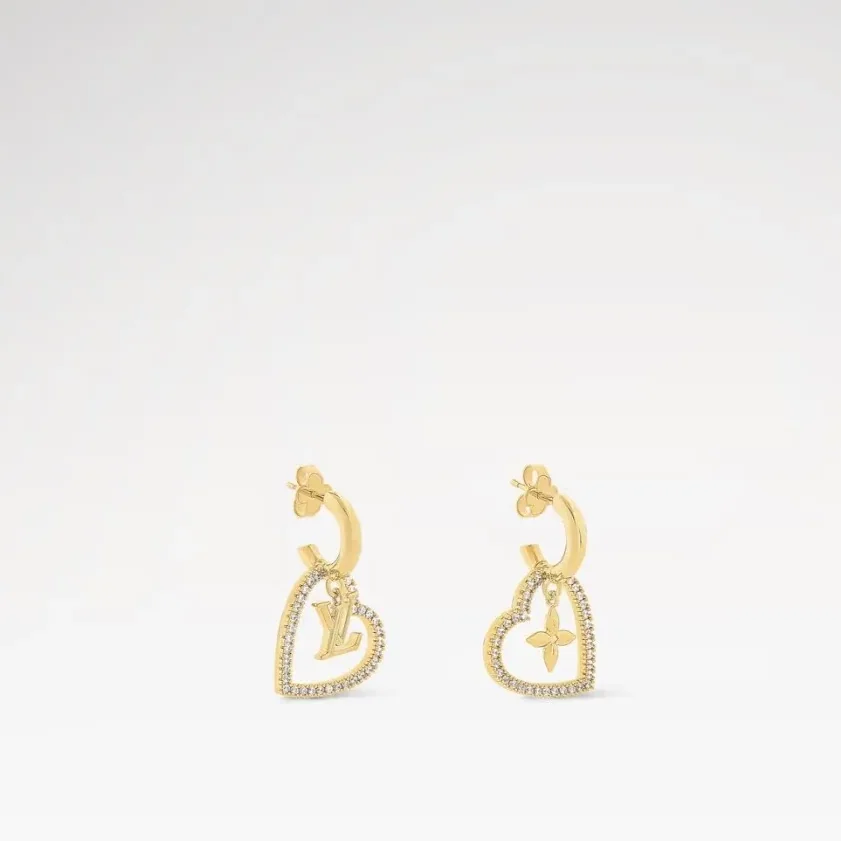 Louis Vuitton My LV Heart Earrings Gold in Toned Louis Vuitton My LV Heart Earrings Gold in Toned