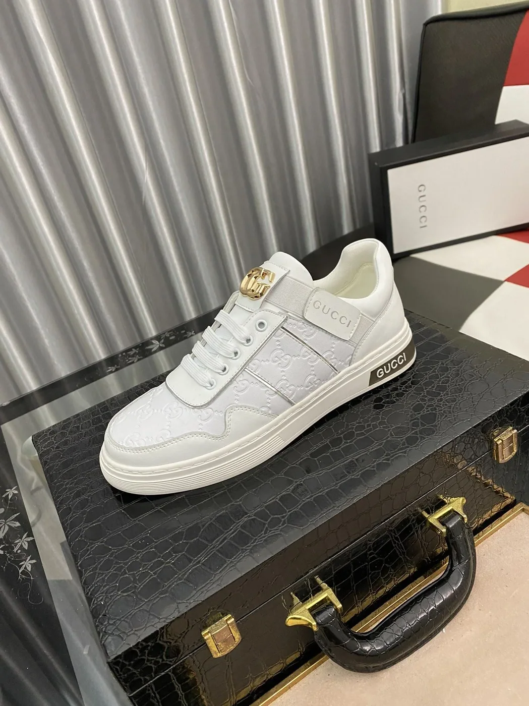 Gucci GG Embossed Sneaker Loafer With GG White for Men Gucci GG Embossed Sneaker Loafer With GG White for Men