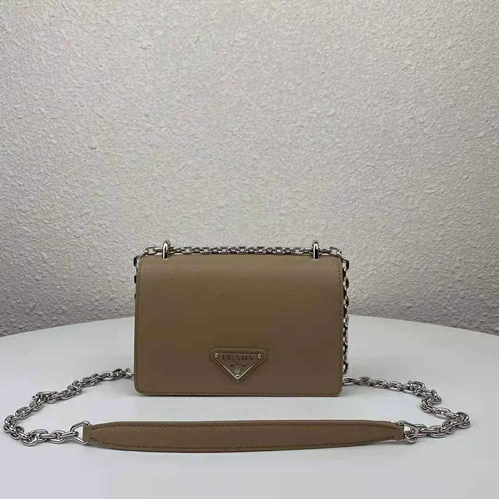 Prada Nylon and Saffiano Leather Shoulder Bag for Women in Pink