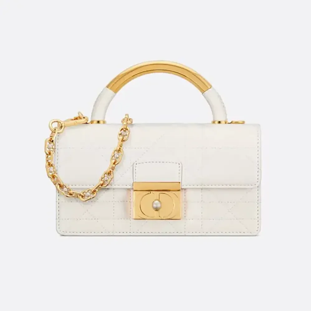 Dior Mini Dior Ange Bag Latte Macrocannage Calfskin for Women