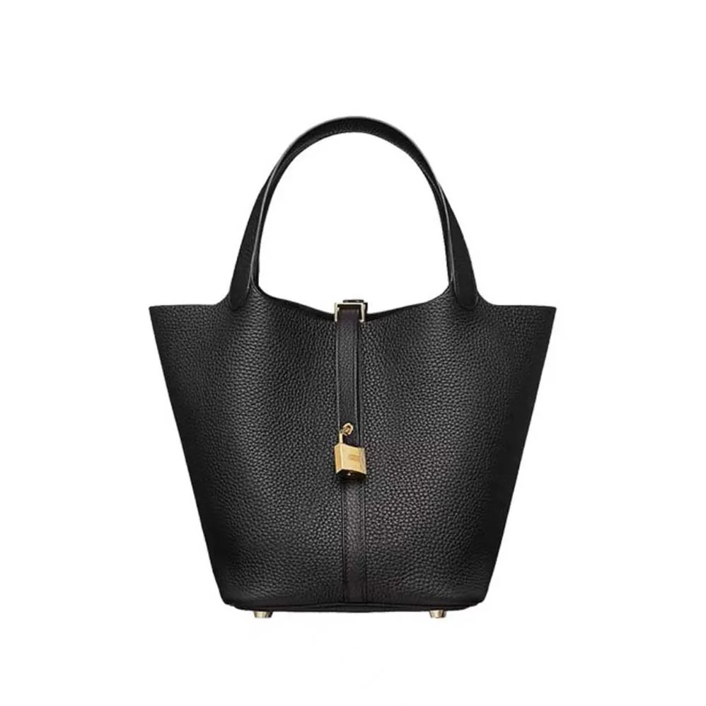 Hermes Picotin Lock 22cm in Clémence leather for Women in Black Hermes Picotin Lock 22cm in Clémence leather for Women in Black