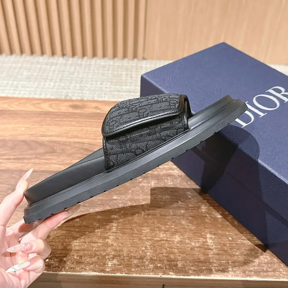 Dior Aqua Sandal Black Dior Oblique Jacquard for Unisex