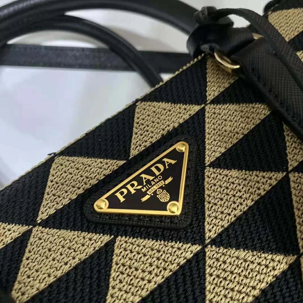 Prada Small Prada Galleria Jacquard Fabric Bag for Women in Brown Prada Small Prada Galleria Jacquard Fabric Bag for Women in Brown